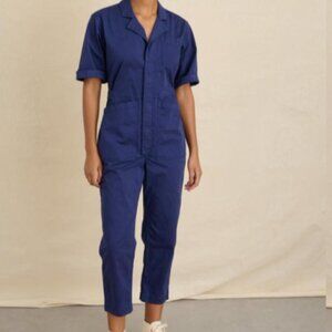 Alex Mill Blue Linen Short Sleeve Jumpsuit- Size M